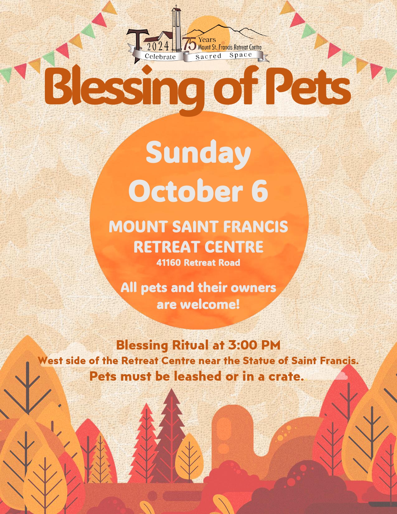 Annual Blessing of Pets Mount St. Francis Retreat